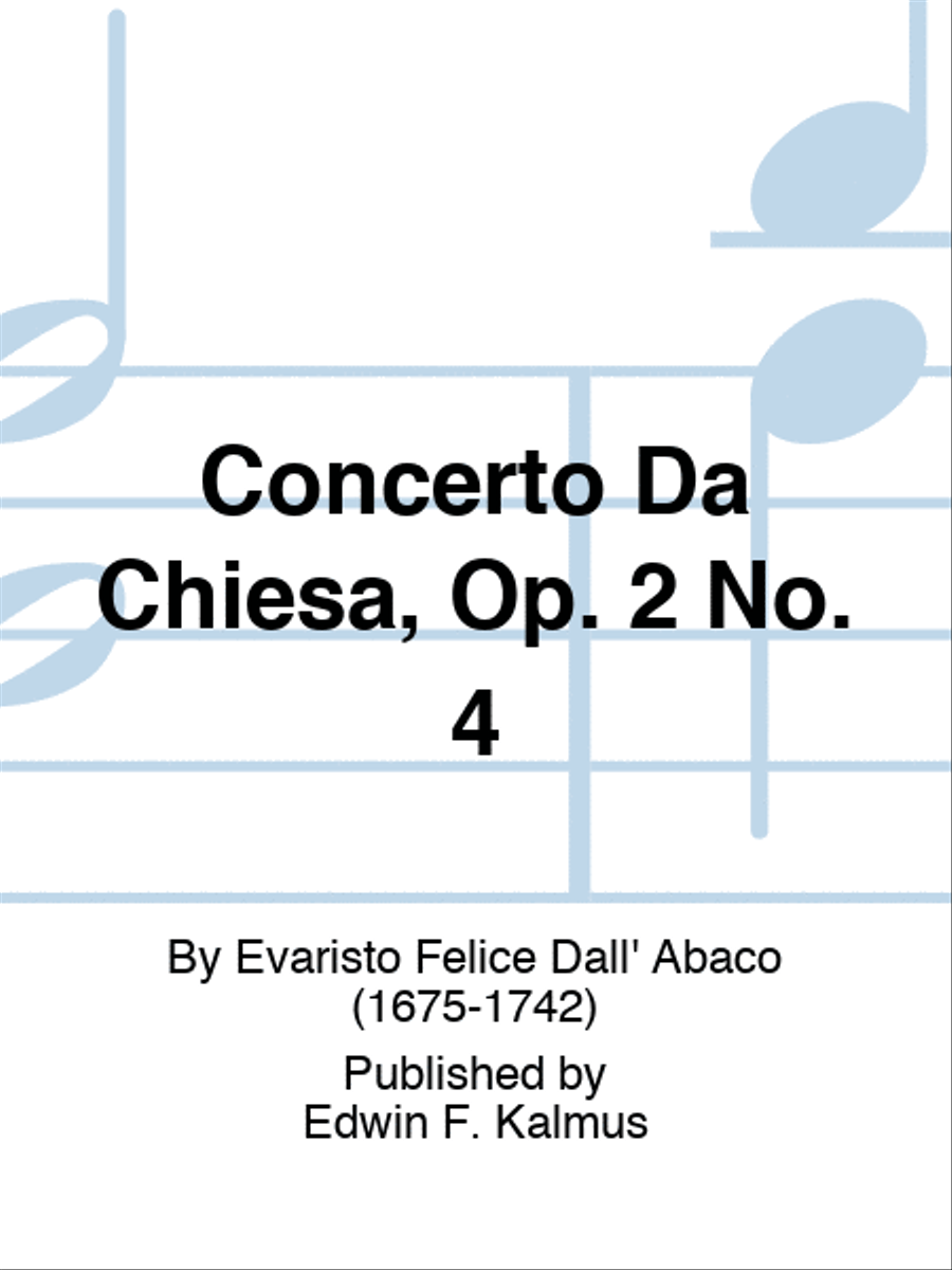 Concerto Da Chiesa, Op. 2 No. 4 Orchestra scores gallery preview page 1