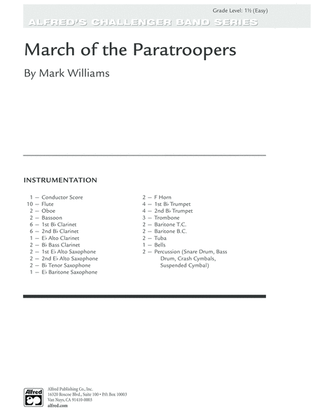 March of the Paratroopers: Score
