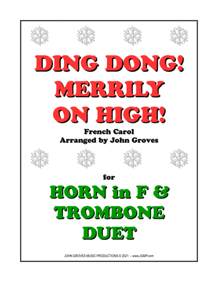 Book cover for Ding Dong! Merrily on High! - French Horn & Trombone Duet