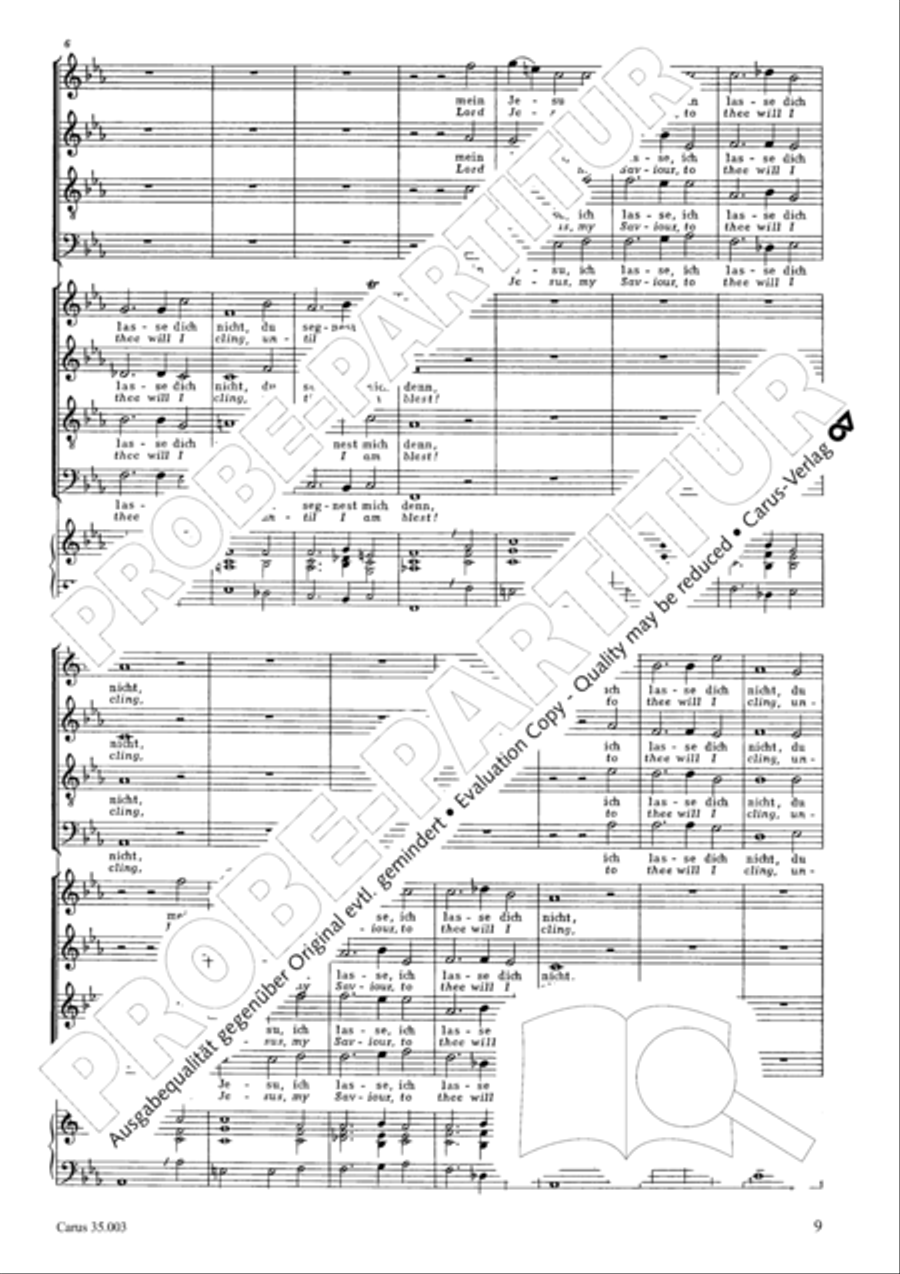 Lord, do not depart until I am blessed (Ich lasse dich nicht, du segnest mich denn) 4-Part scores gallery preview page 10