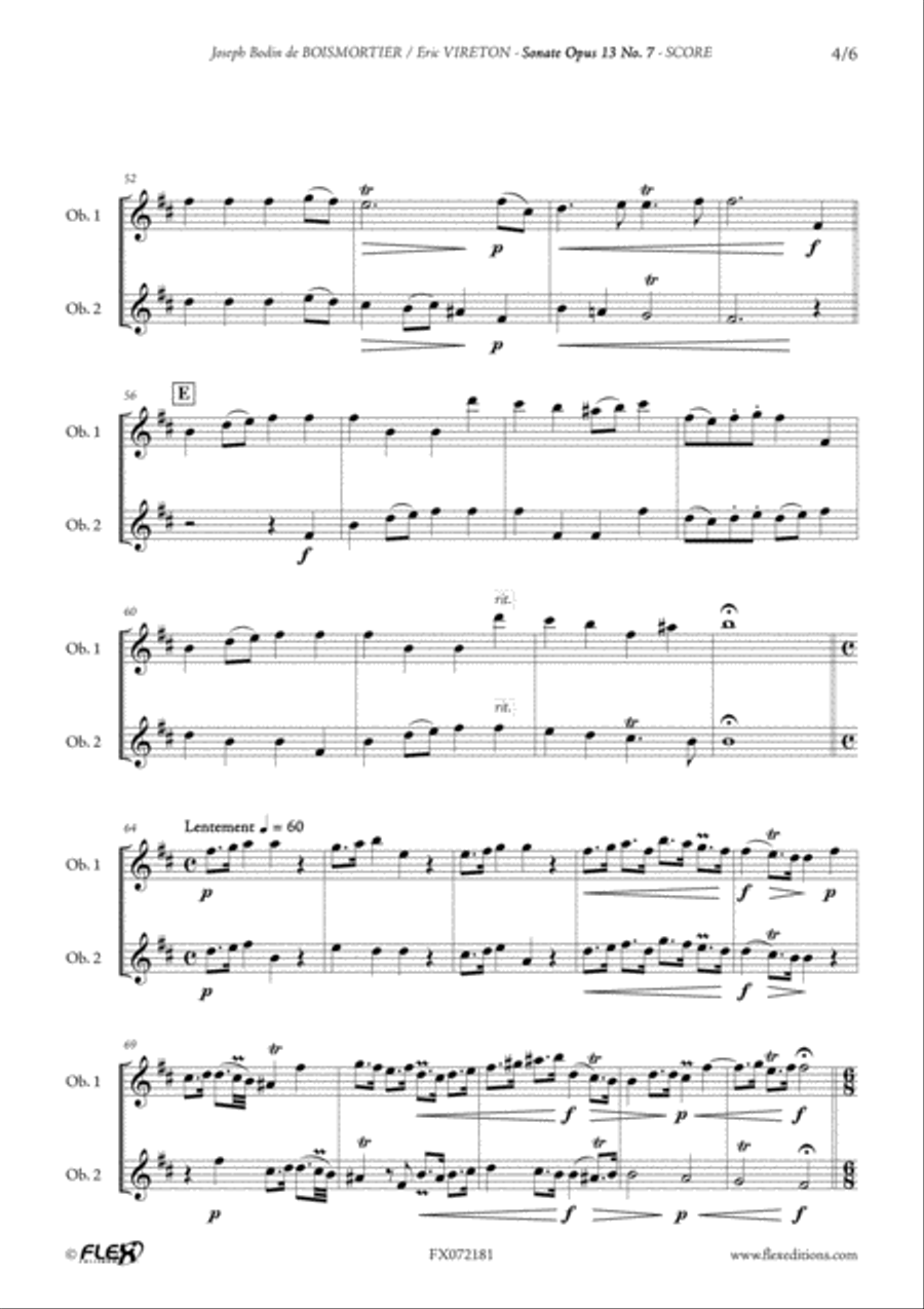 Sonata Opus 13 No. 7 Woodwind Duet scores gallery preview page 4