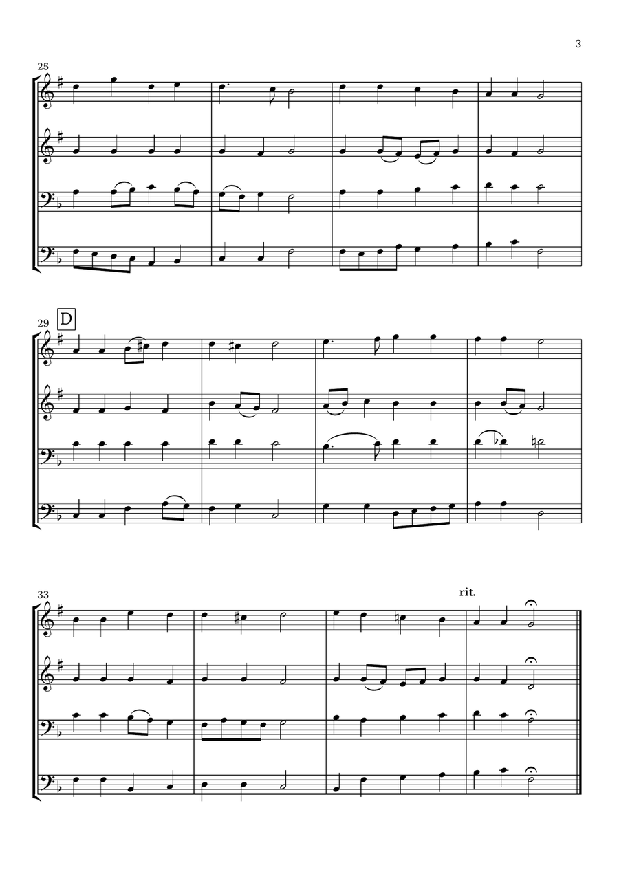 At the Lamb's High Feast We Sing (Brass Quartet) - Easter Hymn Brass Quartet scores gallery preview page 3