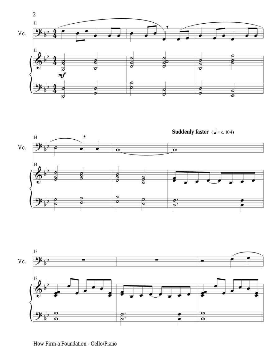 THREE HYMN ARRANGEMENTS for CELLO and PIANO (Duet – Cello/Piano with Cello Part) Piano scores gallery preview page 3