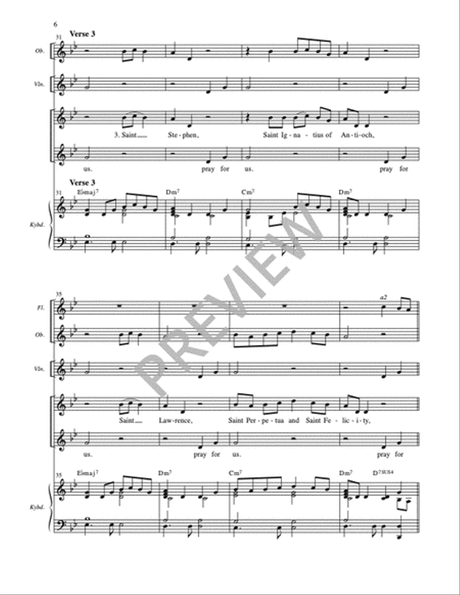 The Litany of the Saints for the Easter Vigil and for Baptism - Full Score and Parts Flute scores gallery preview page 7
