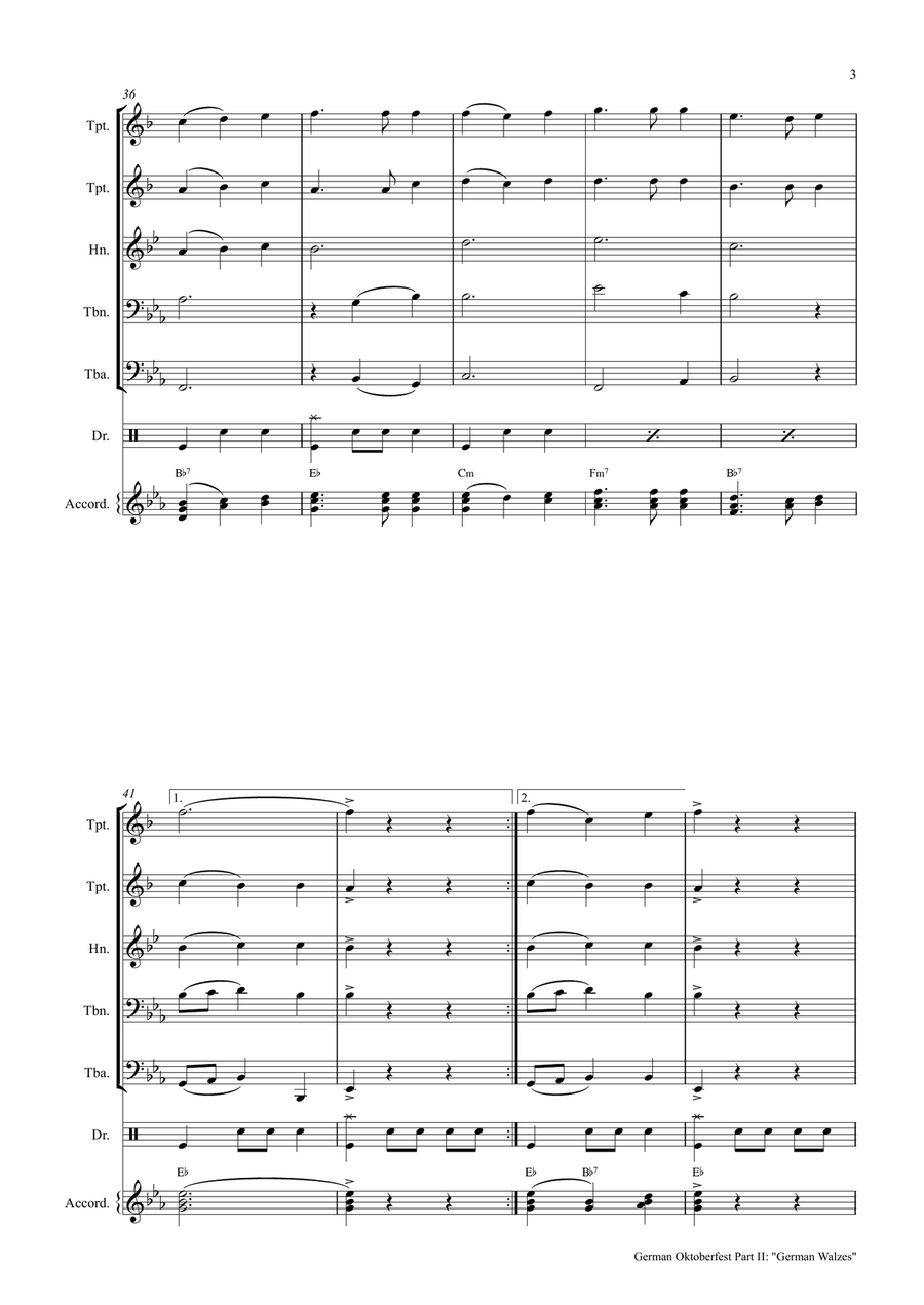 German Octoberfest Part II - Waltzes - German Band Concert Band scores gallery preview page 3