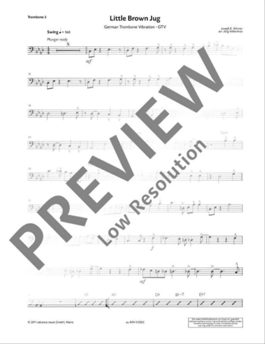 Little Brown Jug Trombone Quartet scores gallery preview page 12