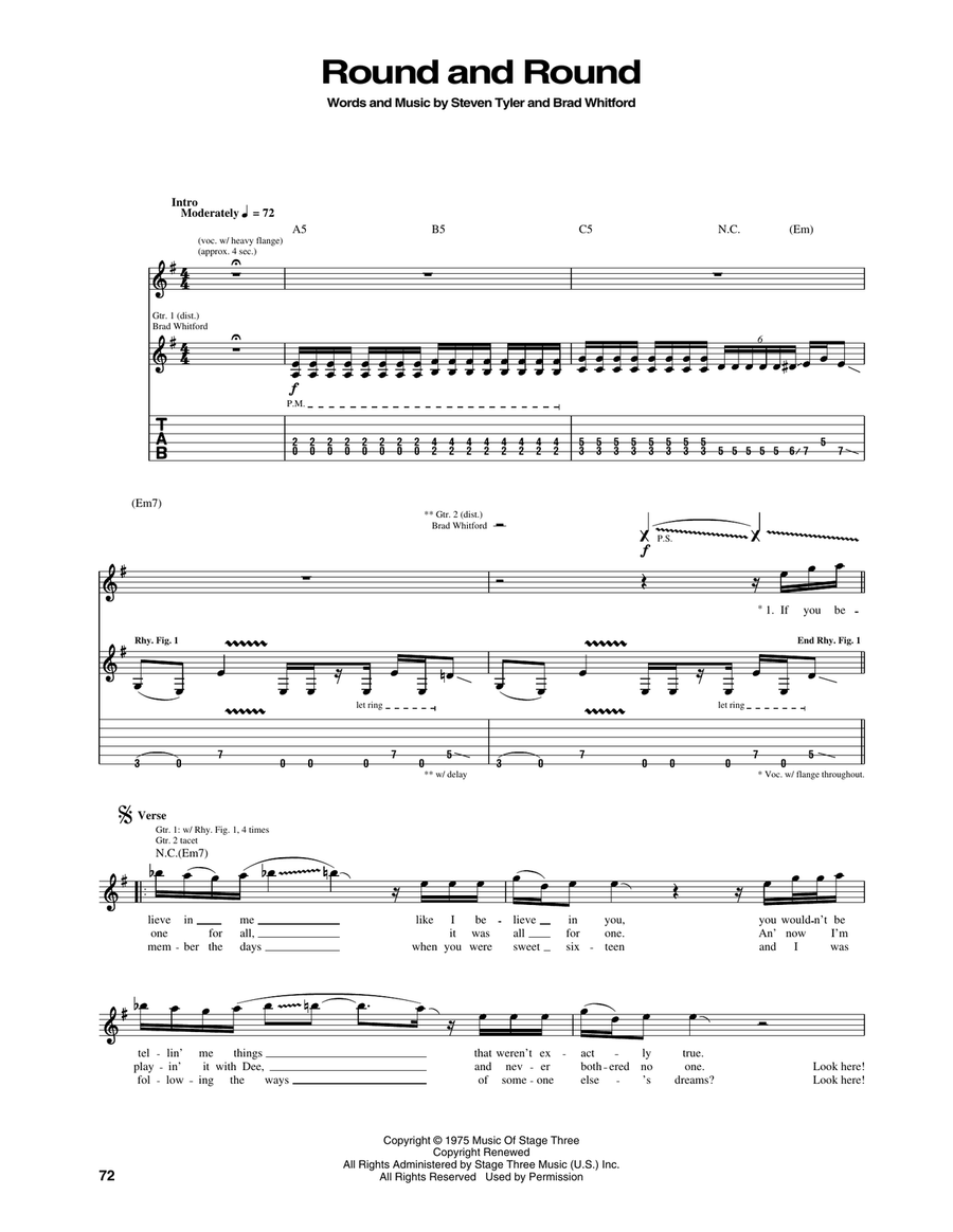 Round And Round Acoustic Guitar scores gallery preview page 1