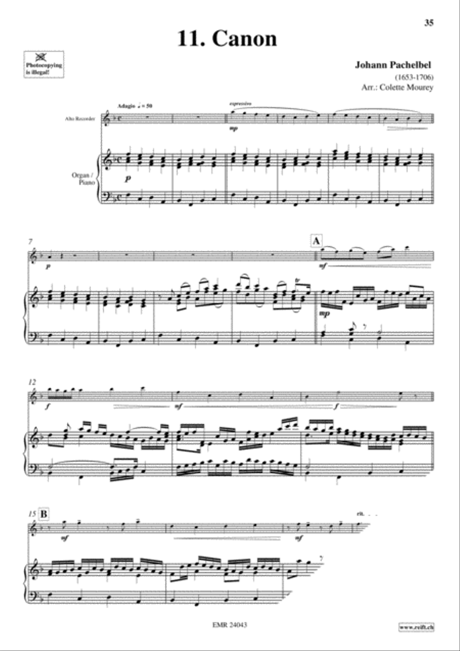 40 Greatest Baroque Hits Volume 1 Alto Recorder scores gallery preview page 13