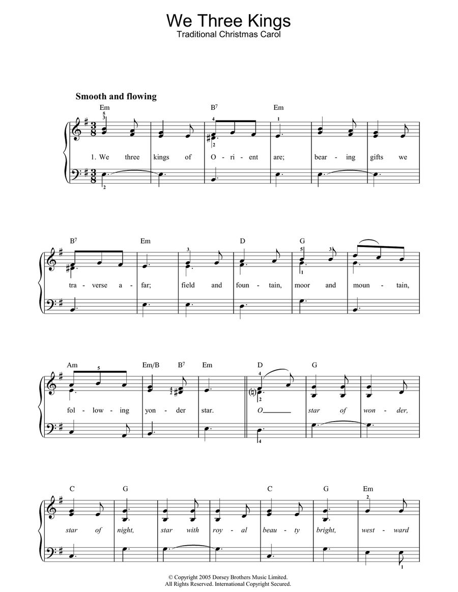 We Three Kings Of Orient Are Guitar scores gallery preview page 1