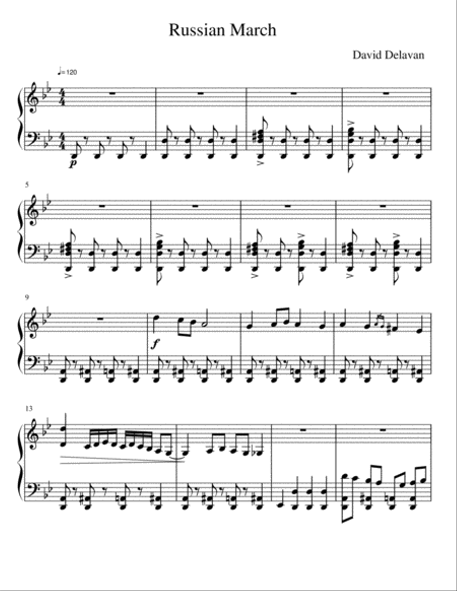 Russian March Russian March Piano Solo scores gallery preview page 1