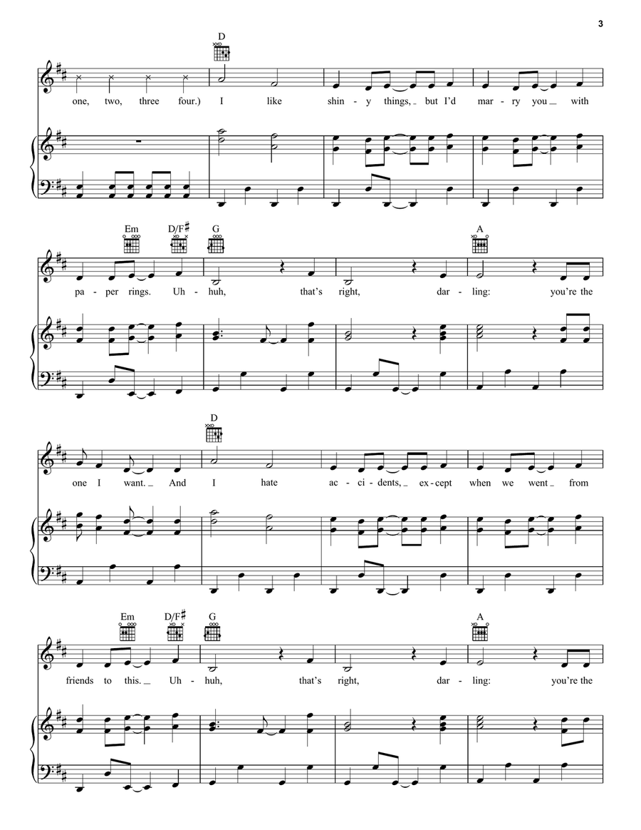 Paper Rings Piano, Vocal, Guitar scores gallery preview page 3
