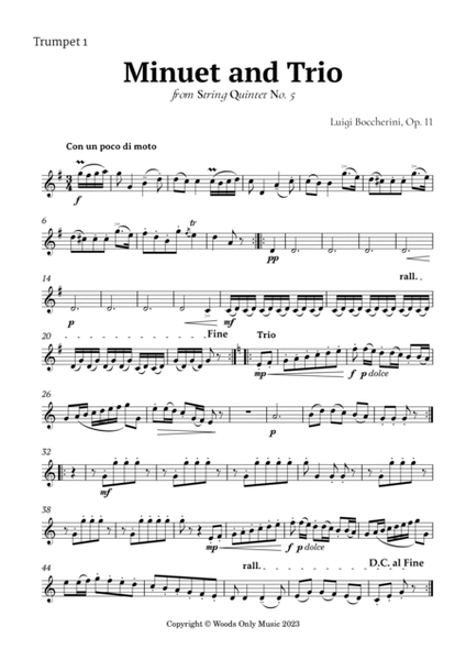 Minuet by Boccherini for Trumpet Quartet image number null