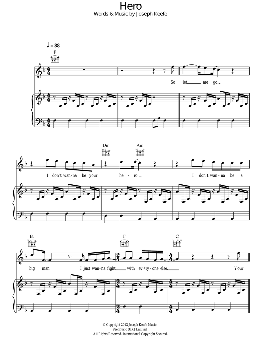 Hero Acoustic Guitar scores gallery preview page 1