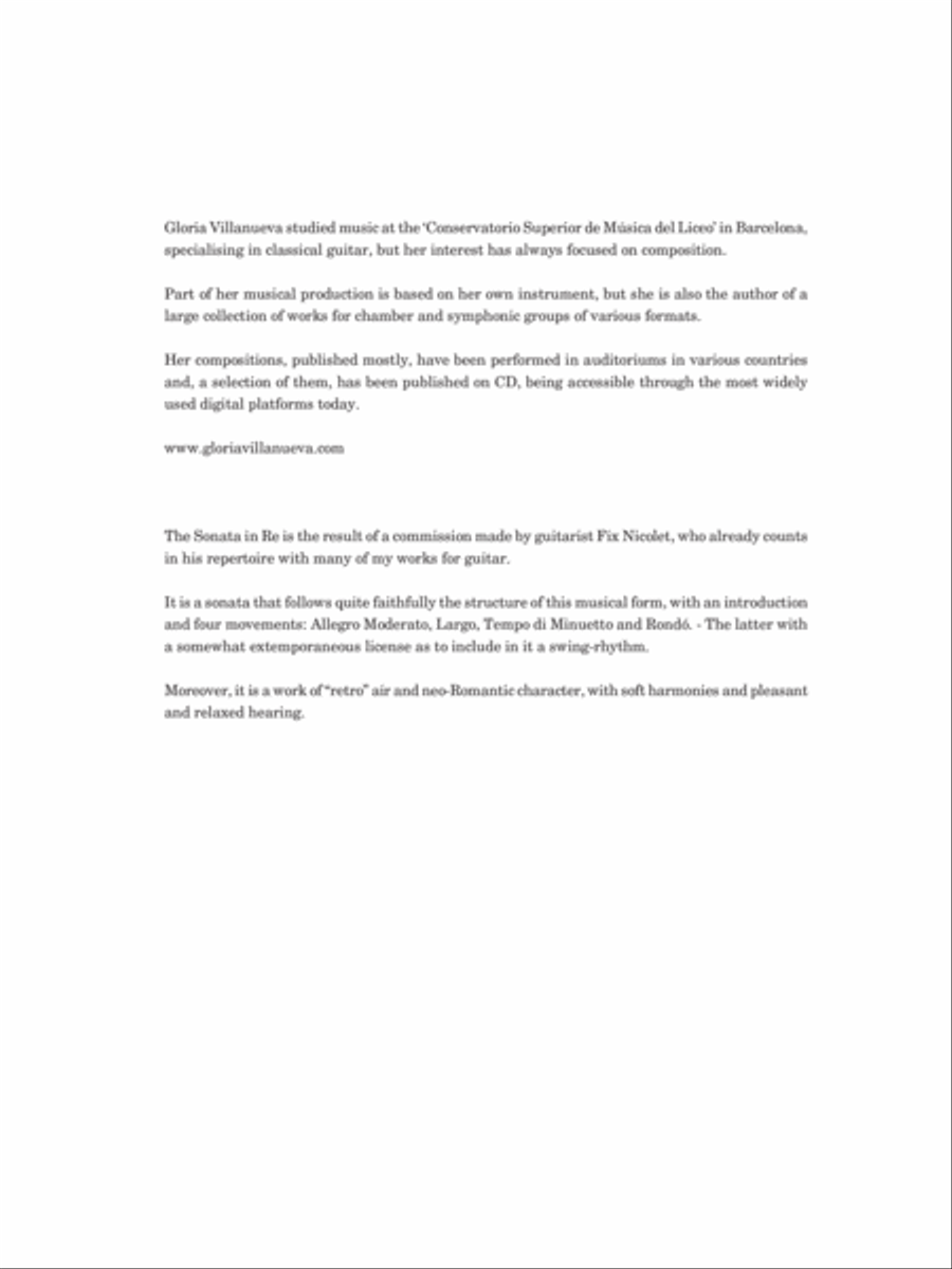 Sonata en Re Classical Guitar scores gallery preview page 2