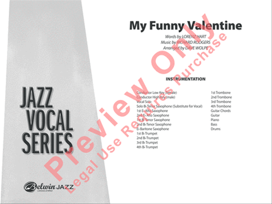 My Funny Valentine Jazz Ensemble scores gallery preview page 2