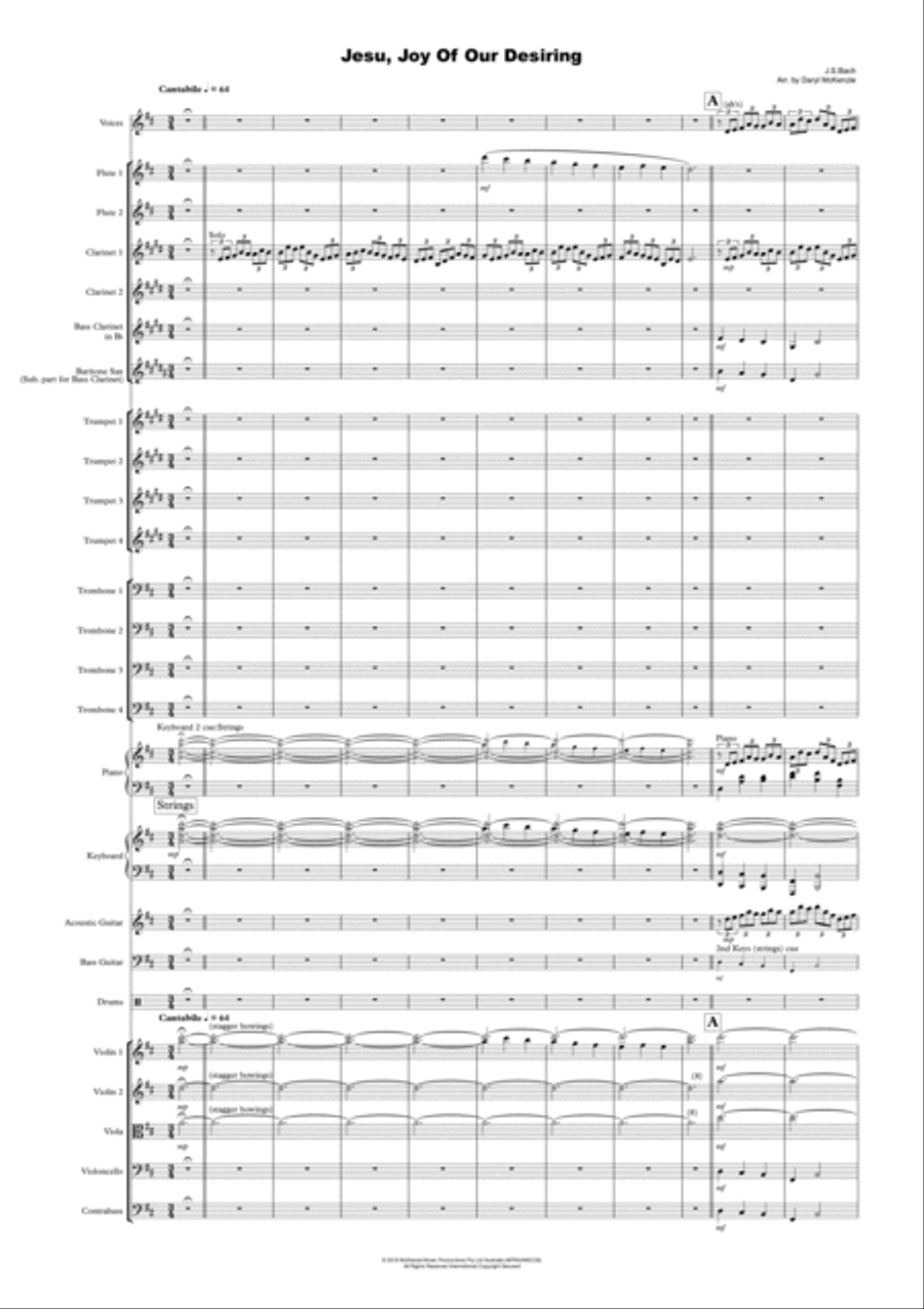 Jesu, Joy Of Our Desiring 2 Soprano Voices and Big Band with optional Strings Jazz Ensemble scores gallery preview page 1