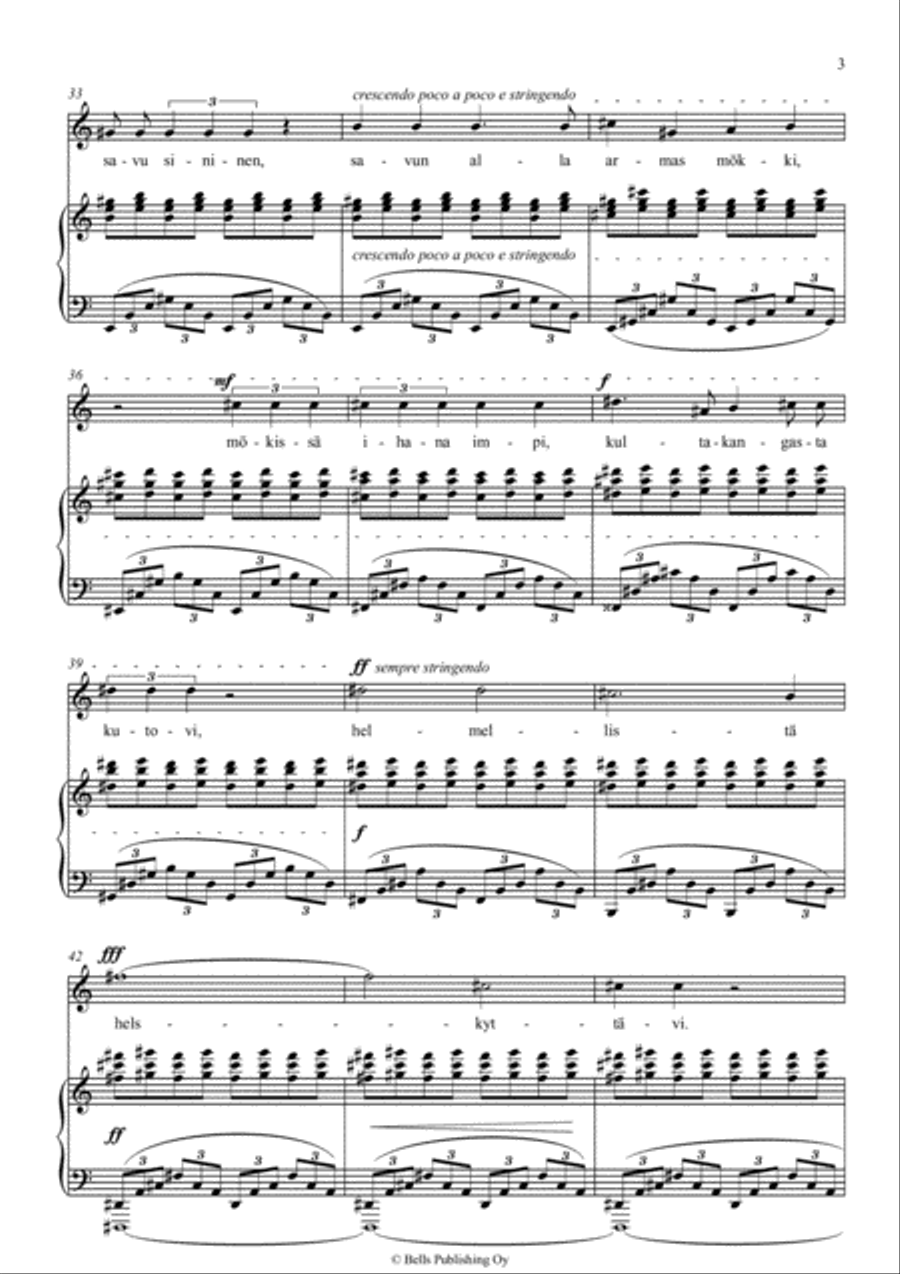 Tuijotin tulehen kauan, Op. 2 No. 2 (A minor) Voice Solo scores gallery preview page 3