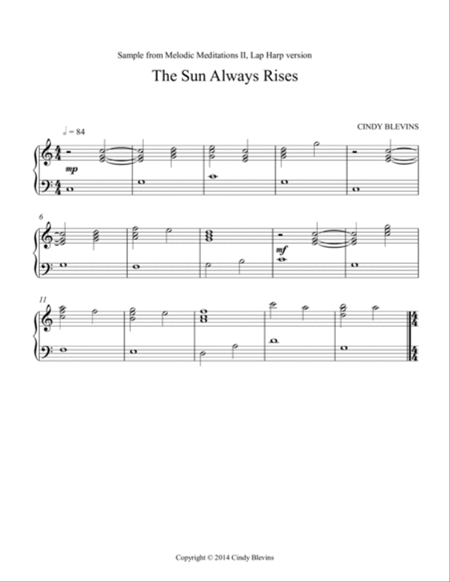 Melodic Meditations II, 10 original solos for Lap Harp Lap Harp scores gallery preview page 5
