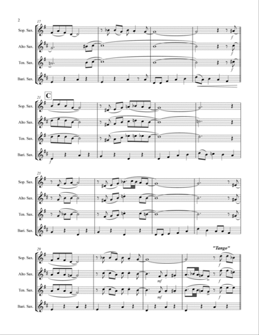 St. Louis Blues (for Saxophone Quartet SATB or AATB) Saxophone Quartet scores gallery preview page 3