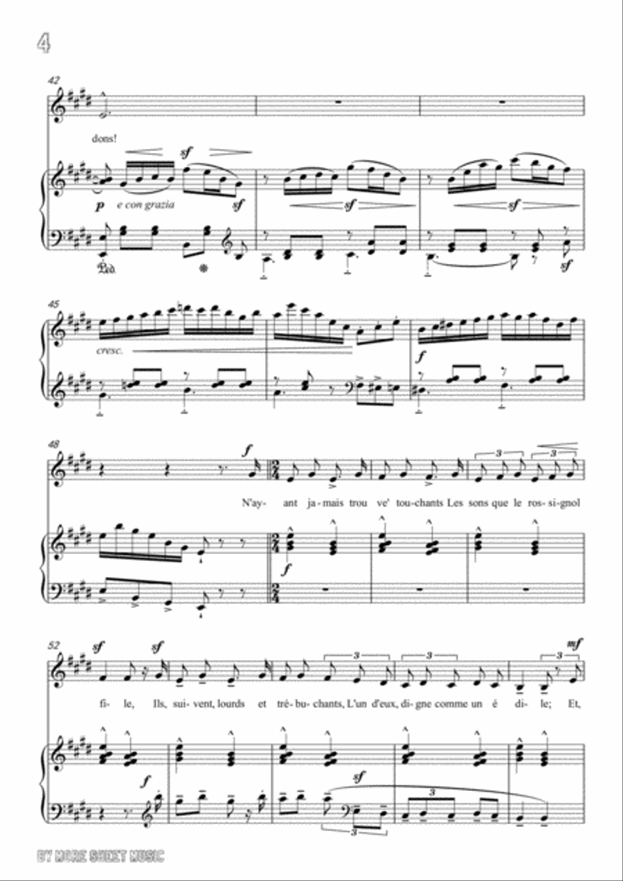 Chabrier-Ballade des gros dindons in E Major,for Voice and Piano Voice Solo scores gallery preview page 6