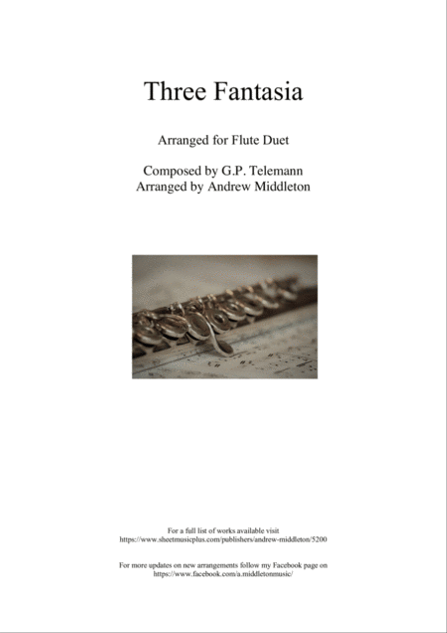 Three Fantasias arranged for Flute Duet Flute Duet scores gallery preview page 1