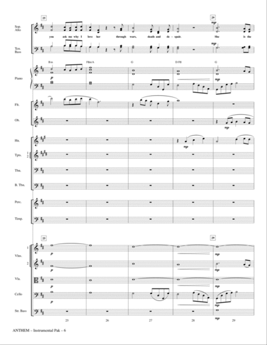 Anthem (from Chess) - Full Score