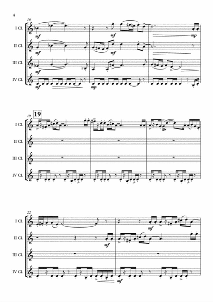 Bugler's Dream (Olympic Fanfare) Clarinet Quartet scores gallery preview page 5