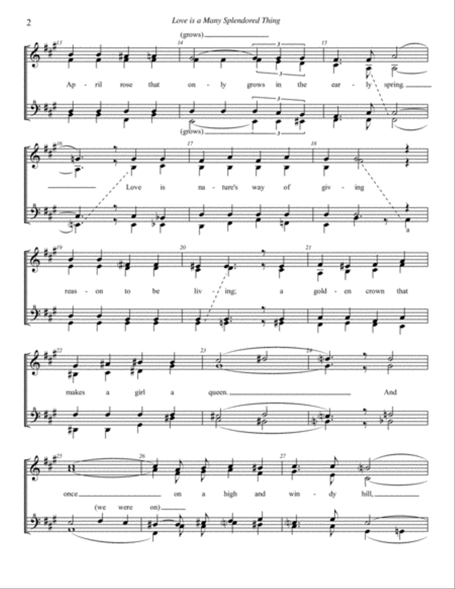 Love Is A Many-splendored Thing SSAA scores gallery preview page 2