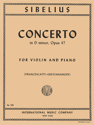 Book cover for Concerto in D minor, Op. 47