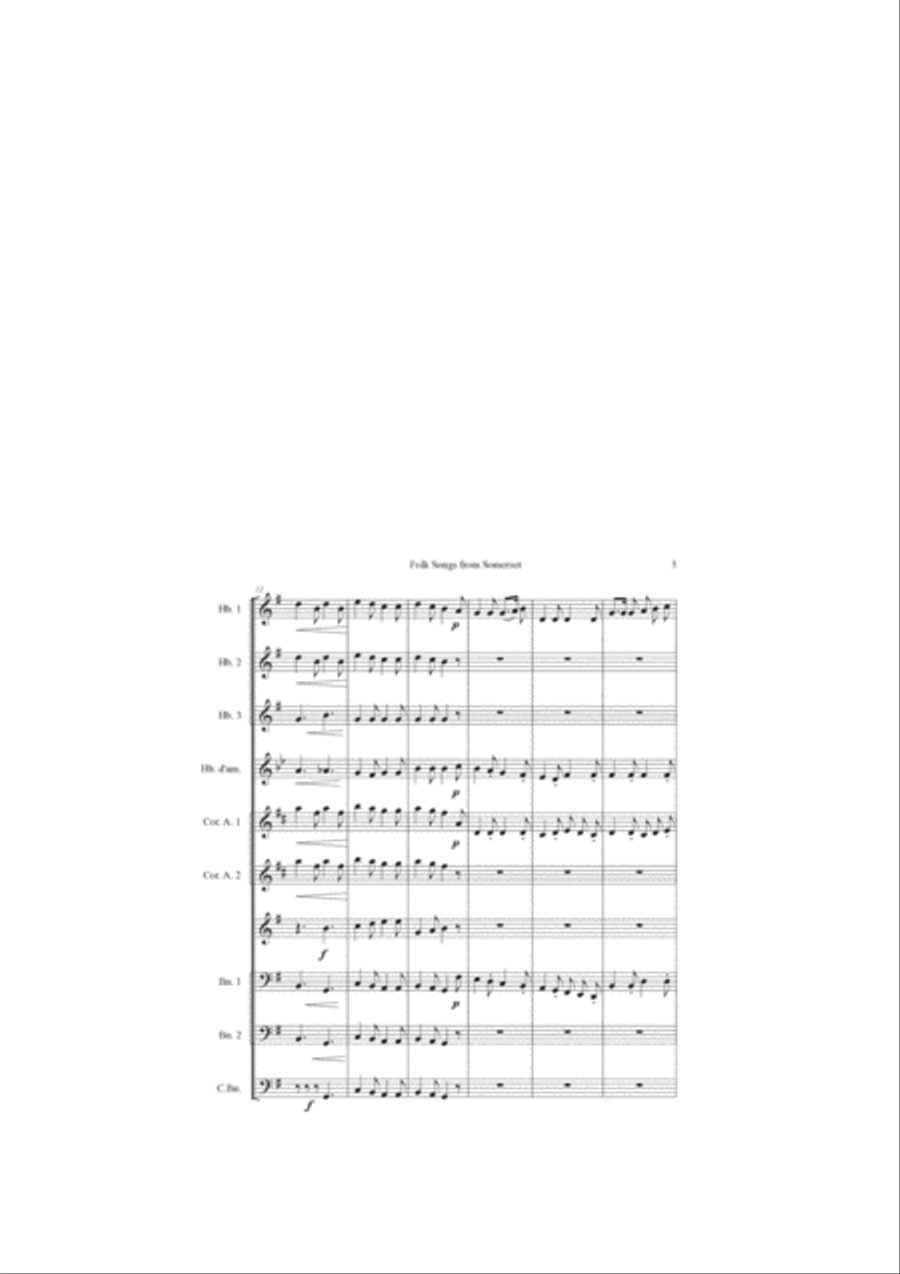 Folk songs from Somerset Woodwind Ensemble scores gallery preview page 3