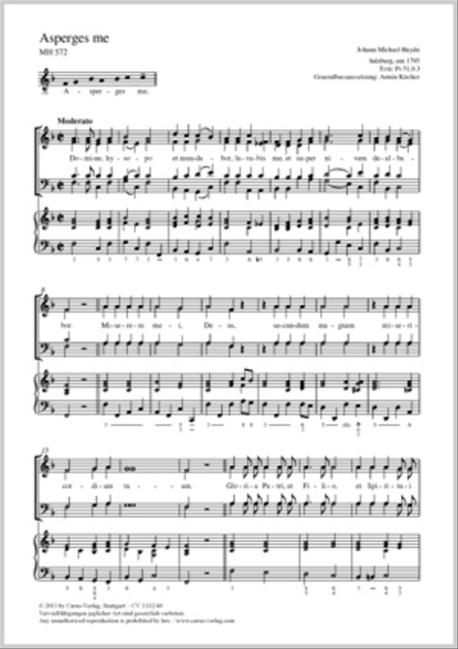 Asperges me 4-Part scores gallery preview page 1