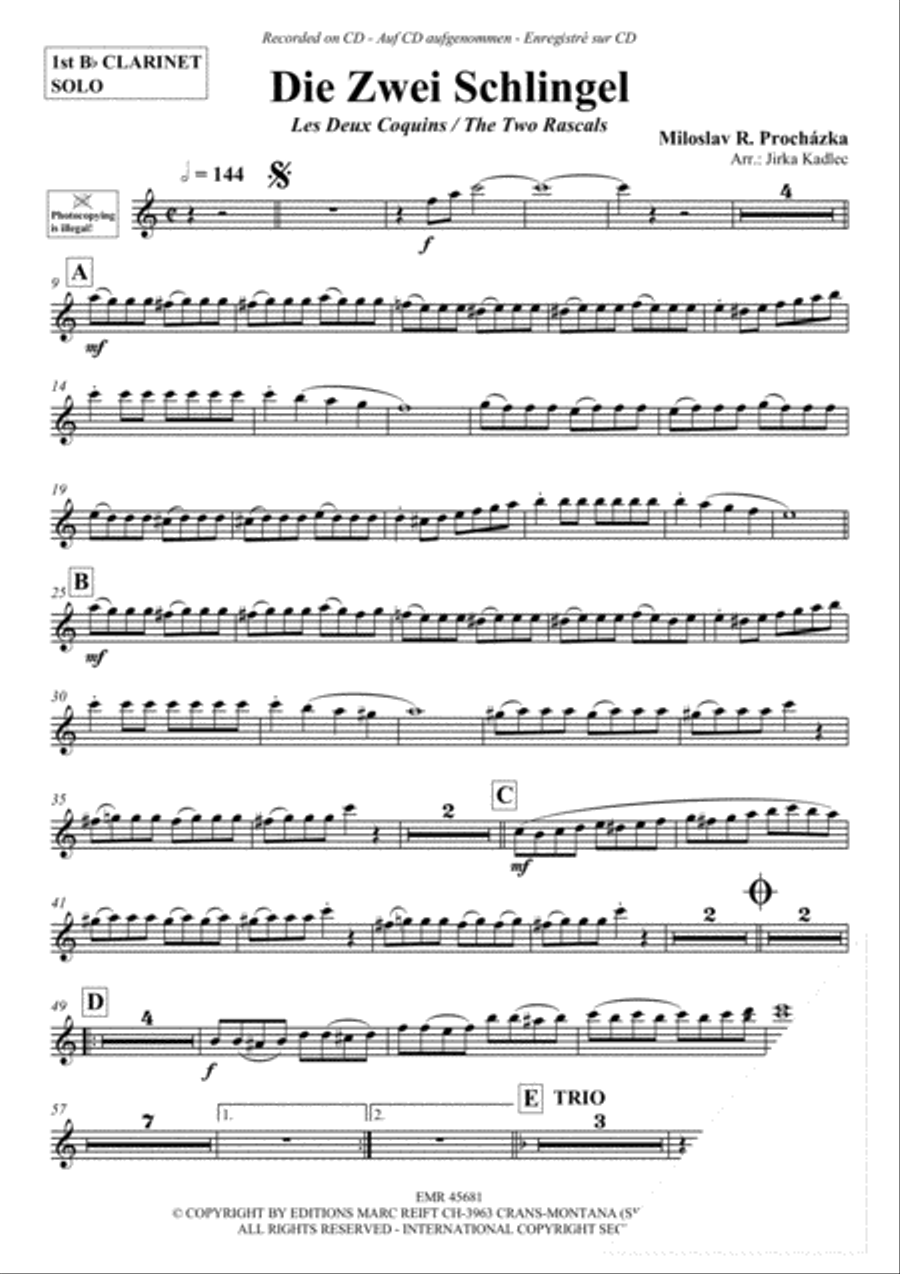 Die Zwei Schlingel Clarinet Duet scores gallery preview page 3