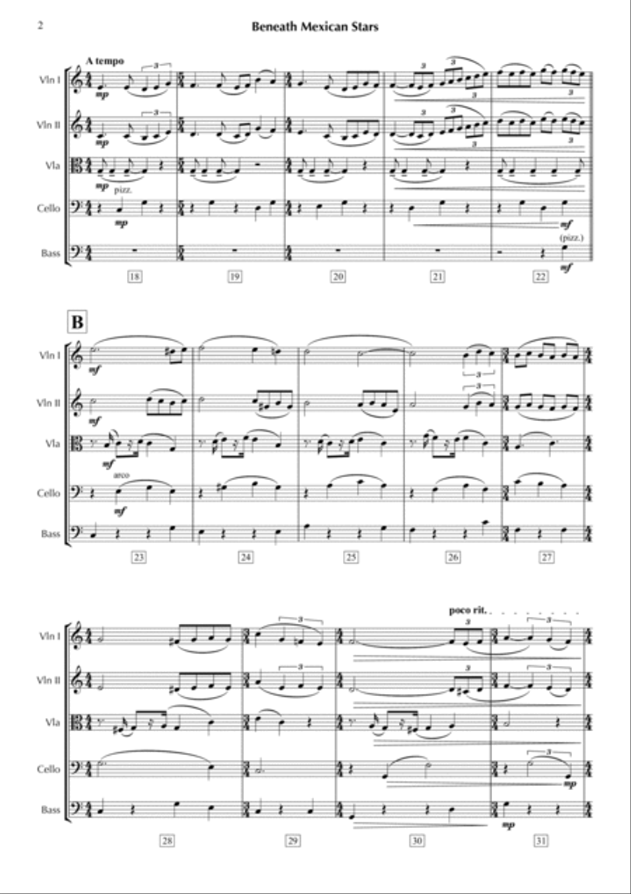 Beneath Mexican Stars (String Orchestra version) String Orchestra scores gallery preview page 2