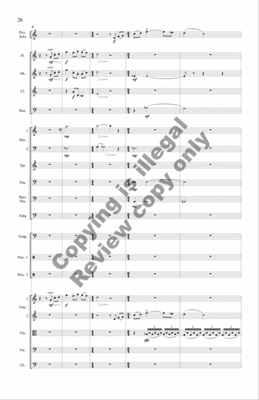 Concerto for Piccolo Solo and Chamber Orchestra (Additional Full Score) Chamber Orchestra scores gallery preview page 17