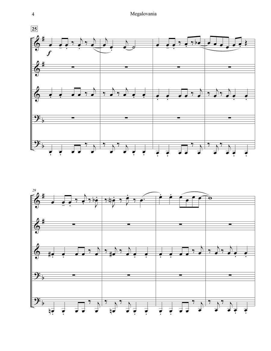 MEGALOVANIA (from Undertale) Brass Ensemble scores gallery preview page 5
