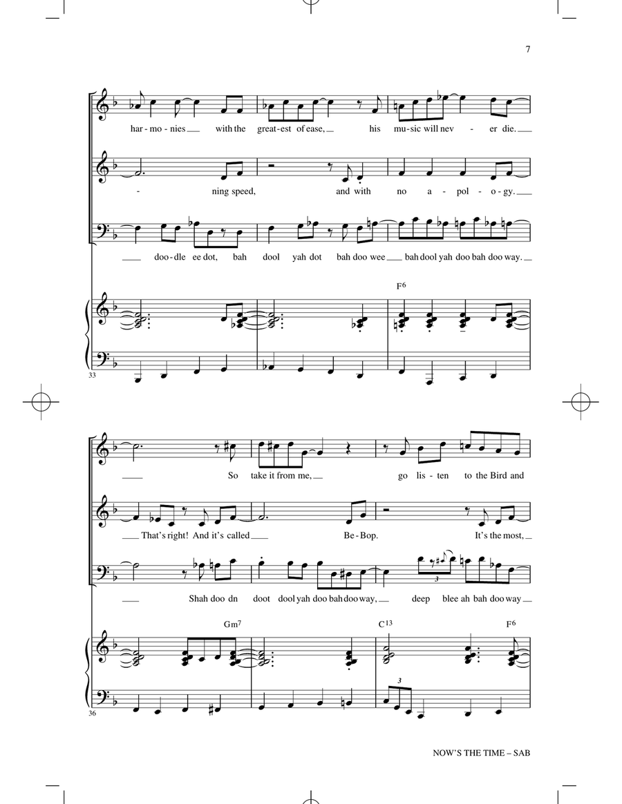 Now's The Time (arr. Kirby Shaw) 3-Part scores gallery preview page 5