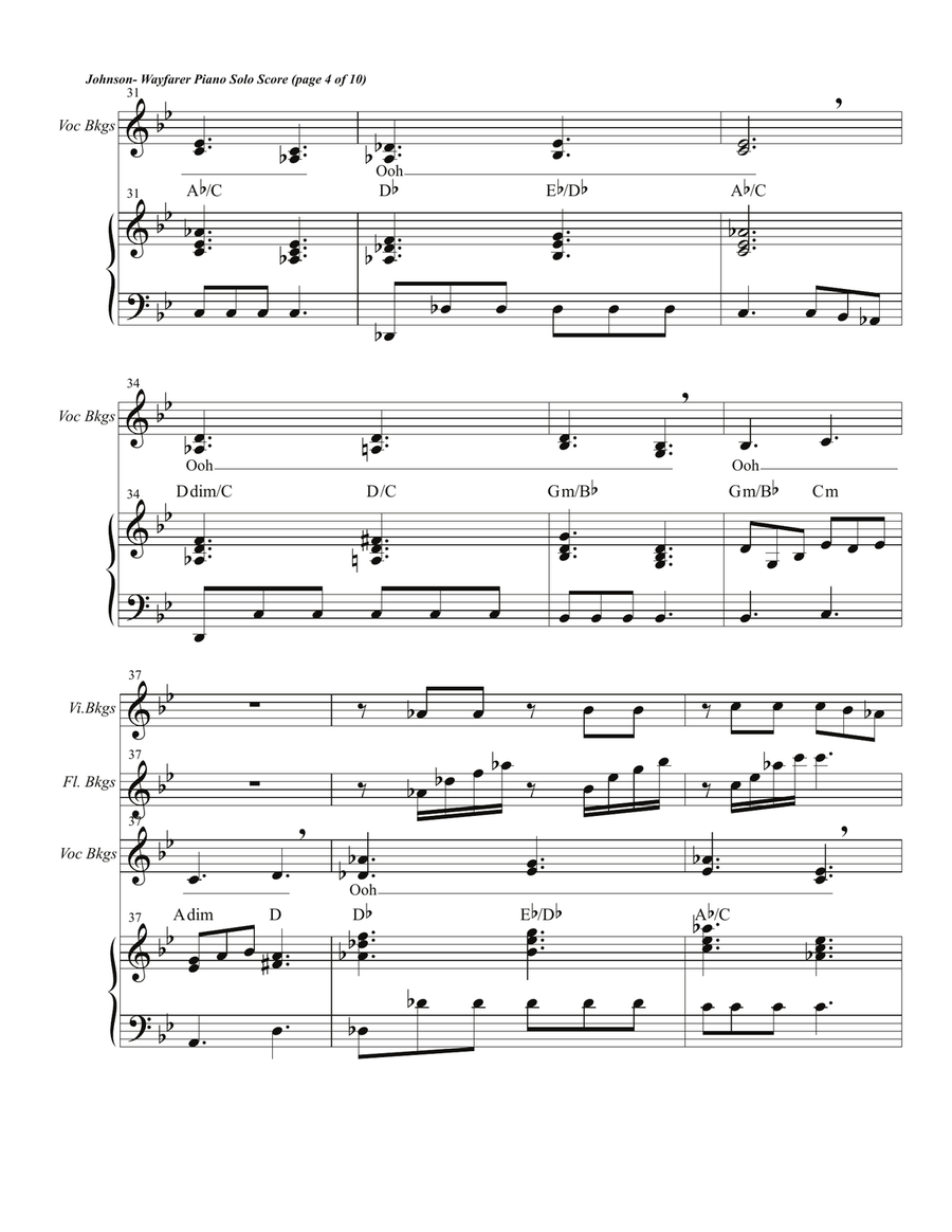 Wayfarer Piano Solo Score SA scores gallery preview page 6