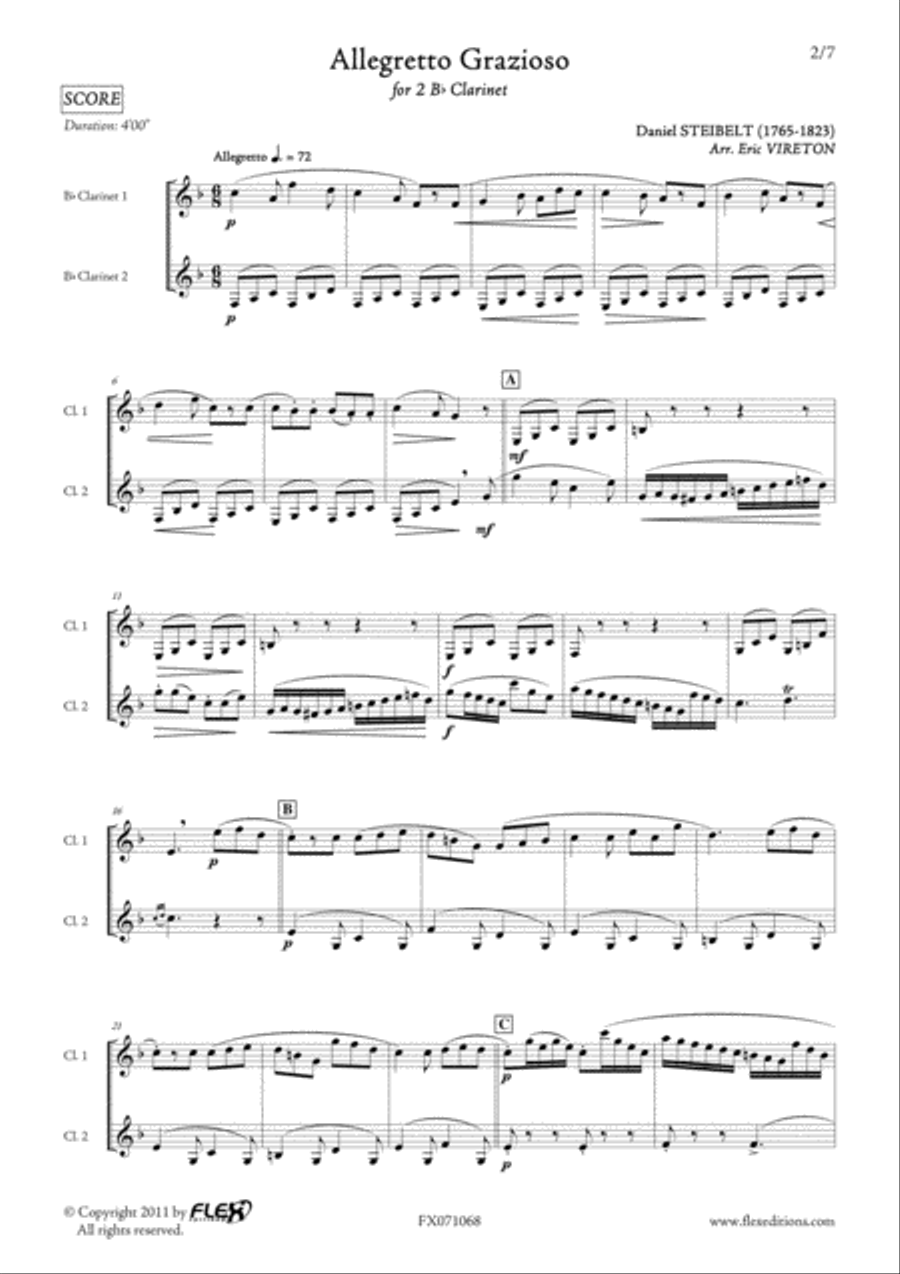 Allegretto grazioso Allegretto grazioso Clarinet Duet scores gallery preview page 2