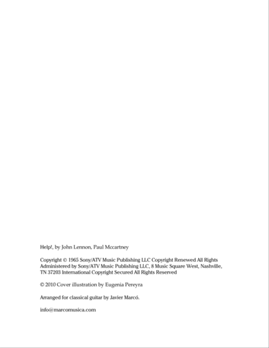 Help! Guitar Tablature scores gallery preview page 2