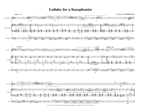 Lullaby for solo Alto Saxophone, Piano & Double Bass image number null