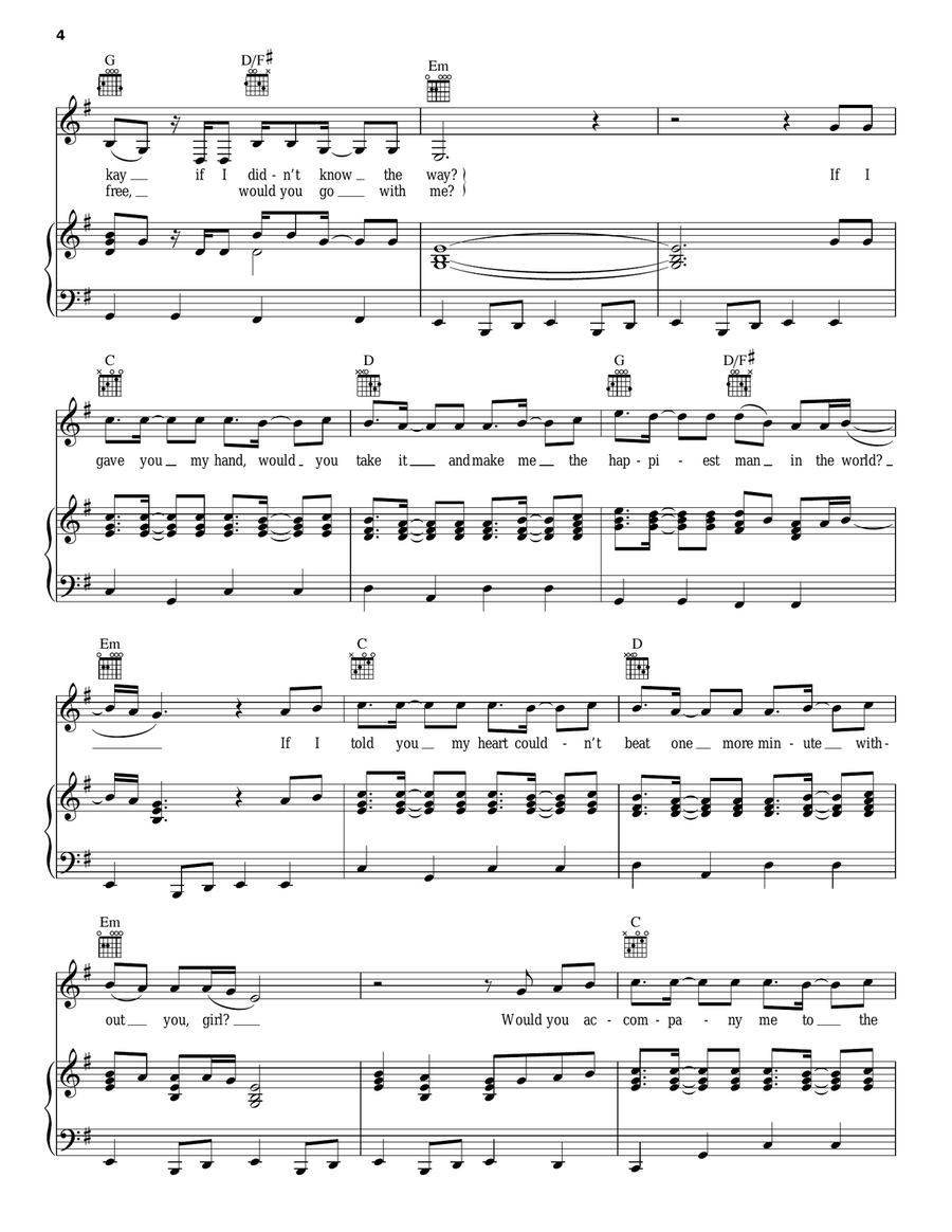 Would You Go With Me Piano, Vocal, Guitar scores gallery preview page 4