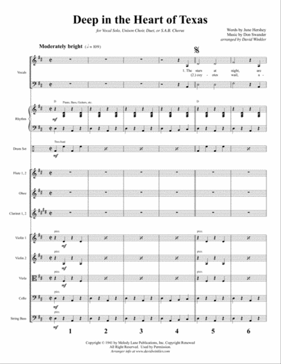 Deep In The Heart Of Texas Small Ensemble scores gallery preview page 2