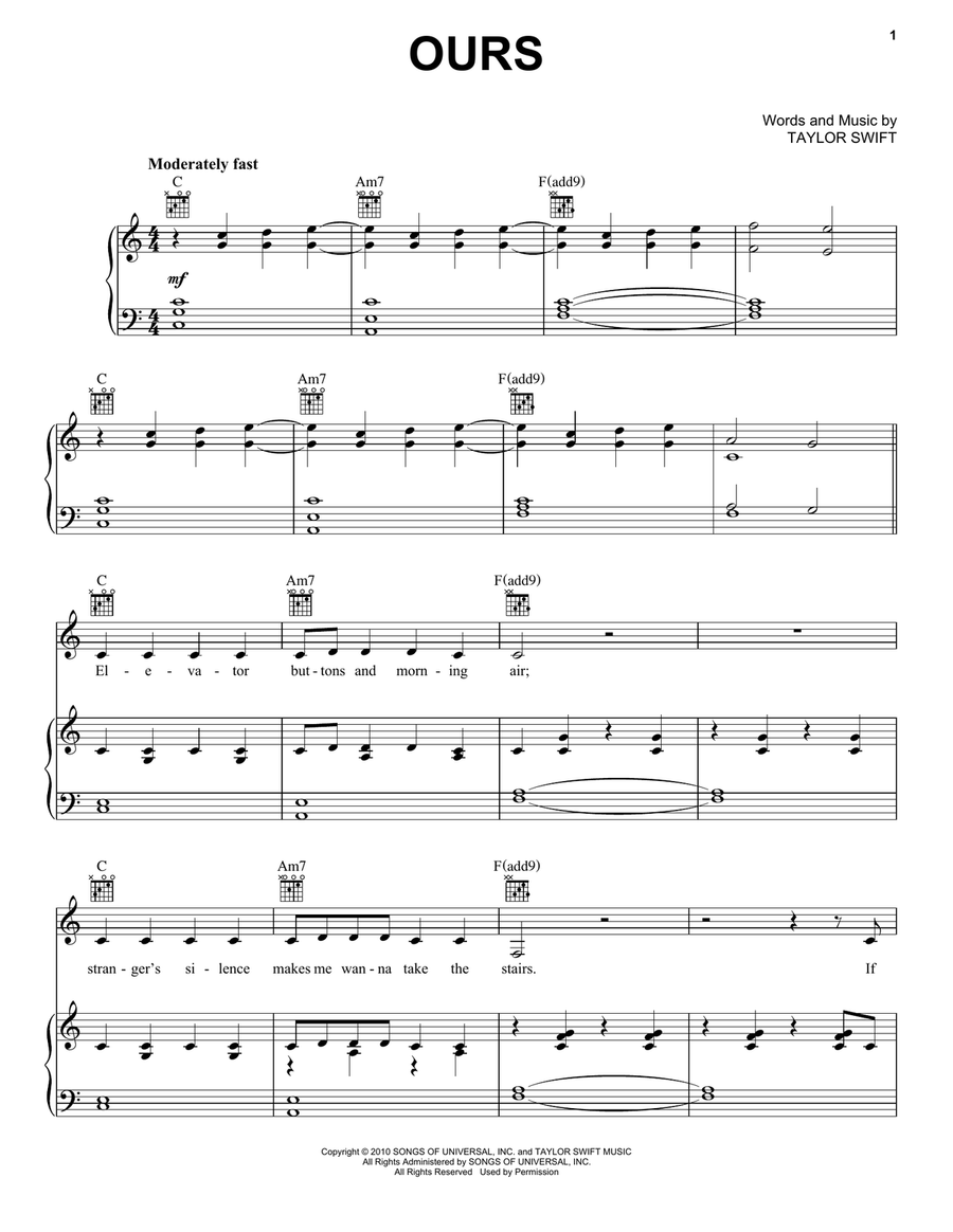 Ours Acoustic Guitar scores gallery preview page 1