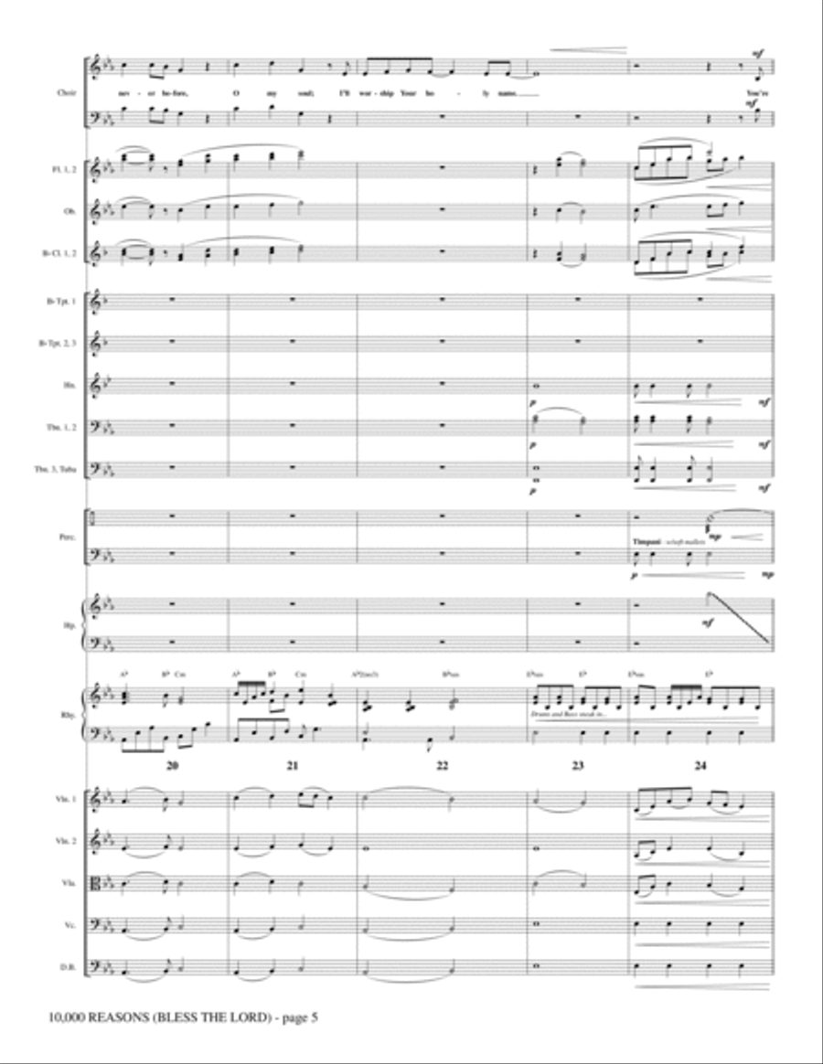 10,000 Reasons (Bless The Lord) - Full Score Choir scores gallery preview page 5