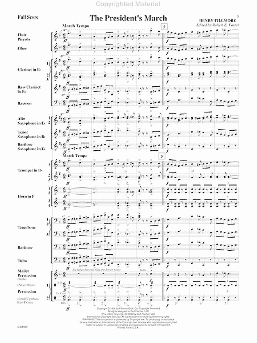 The President's March The President's March Concert Band scores gallery preview page 6