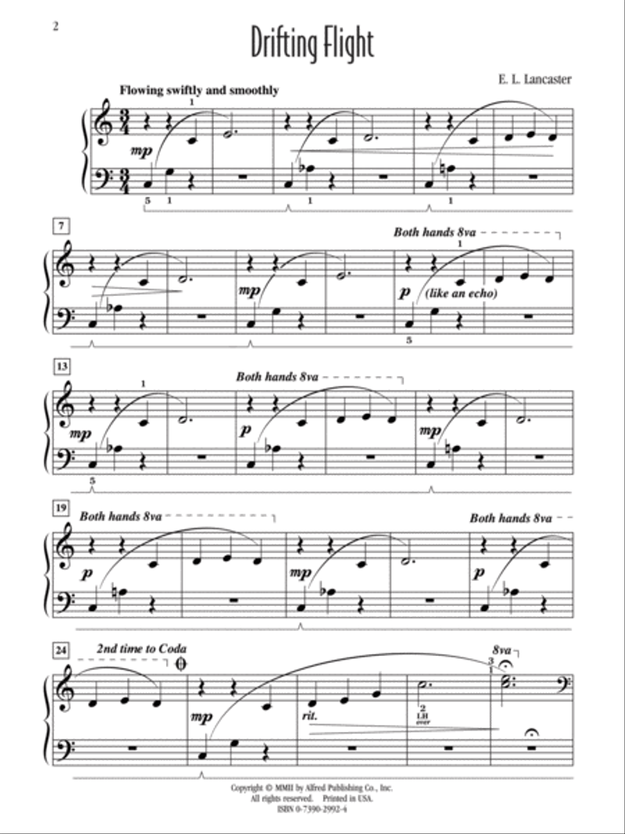 Drifting Flight Easy Piano scores gallery preview page 2