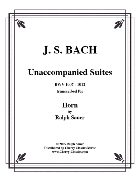 Unaccompanied Suites Horn booklet