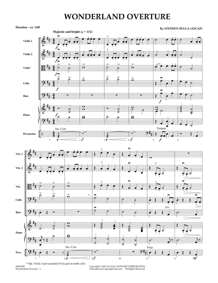 Wonderland Overture - Full Score