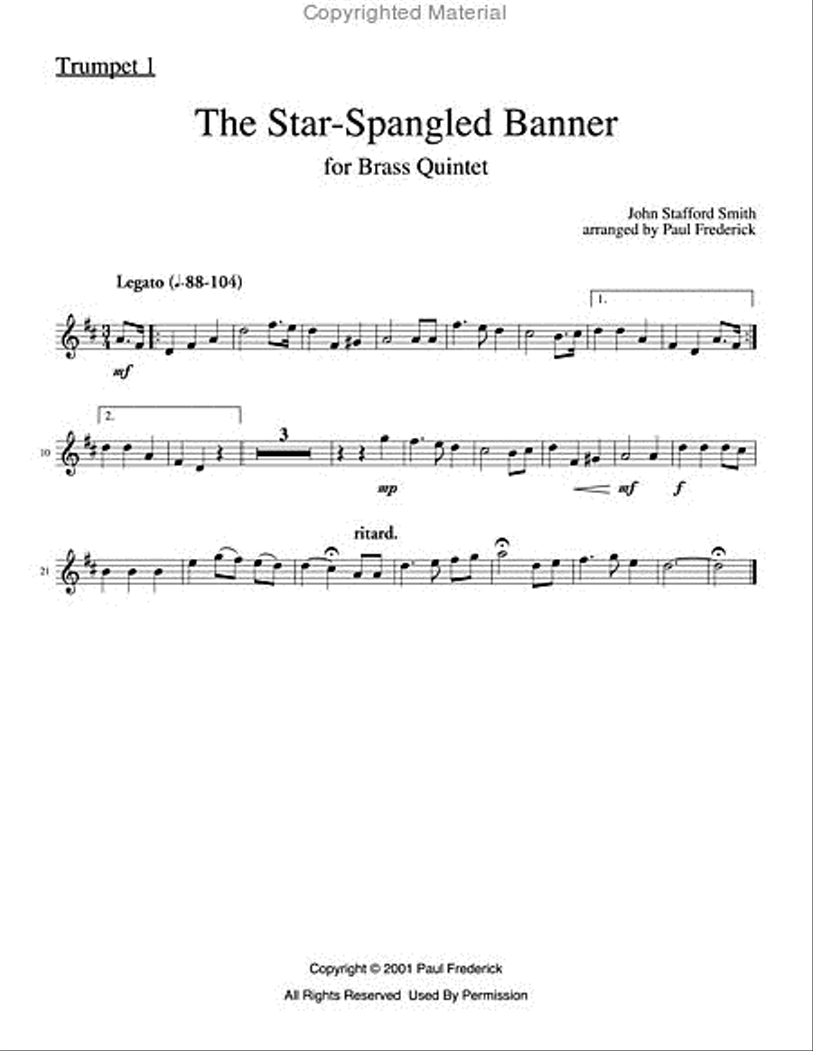 Star-Spangled Banner Brass Quintet scores gallery preview page 3
