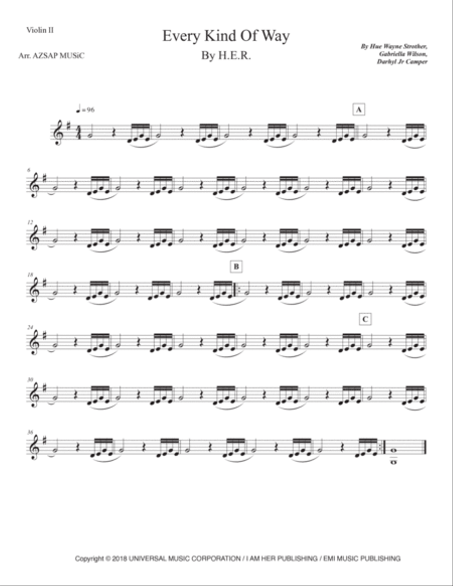 Every Kind Of Way String Quartet scores gallery preview page 2